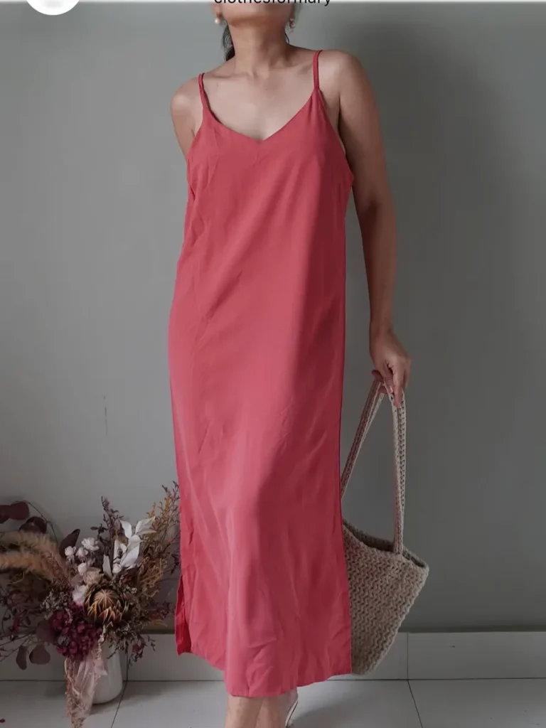 Romantic coral pink easy slip-on dress