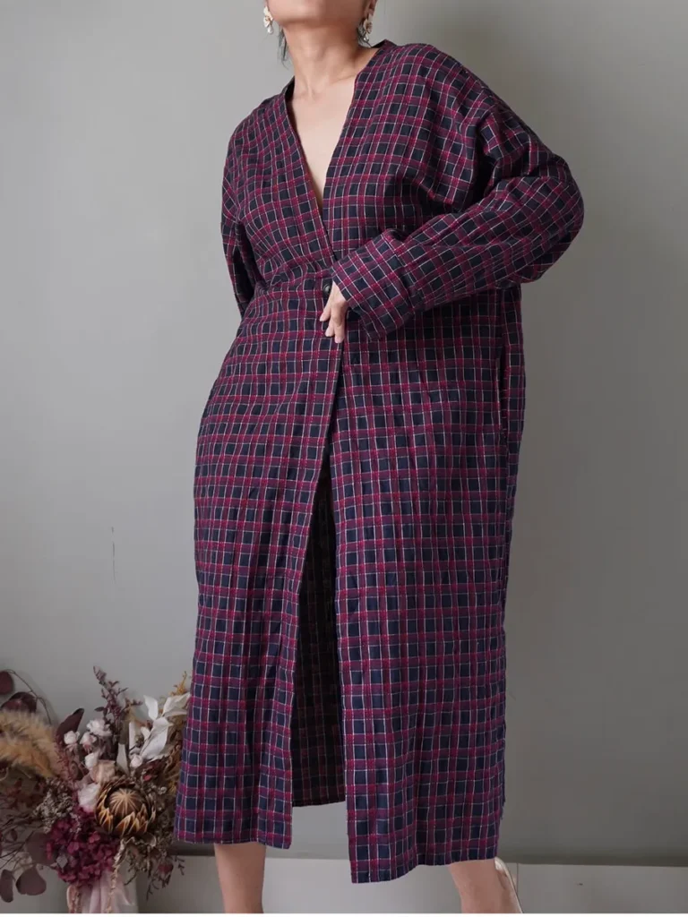 Two-tone linen blend cover-up