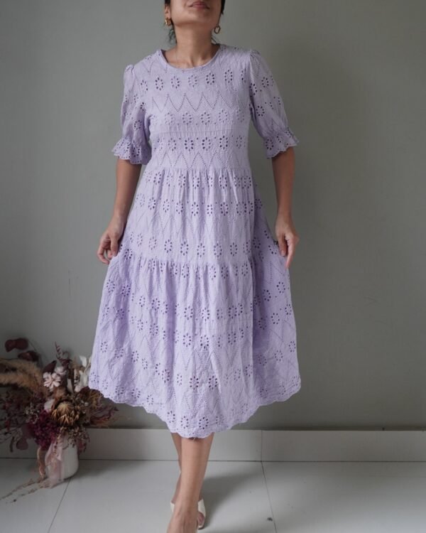 Ever dainty lavender dress with eyelet details - Image 1